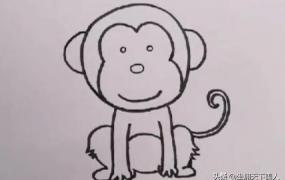 耳朵简笔画,简笔画：猴子宝宝的简单画法？