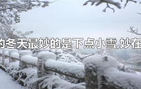 济南的冬天最妙的是下点小雪,妙在哪里?