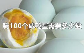 腌100个咸鸭蛋需要多少盐