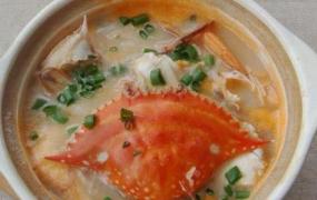 海蟹砂锅粥的材料和做法步骤