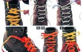 怎么串鞋带子,实用技巧：徒步活动中，鞋带的正确系法