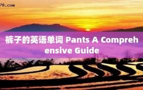 裤子的英语单词 Pants A Comprehensive Guide