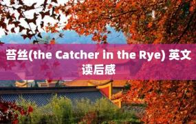 苔丝(the Catcher in the Rye) 英文读后感