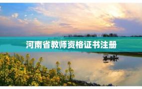 河南省教师资格证书注册
