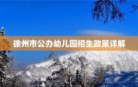 徐州市公办幼儿园招生政策详解