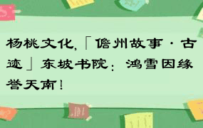 杨桃文化,「儋州故事·古迹」东坡书院：鸿雪因缘誉天南！