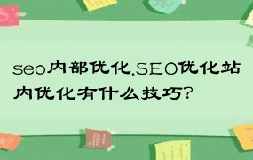 seo内部优化,SEO优化站内优化有什么技巧？