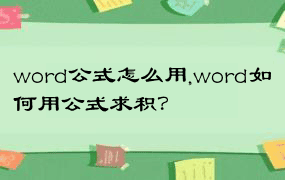 word公式怎么用,word如何用公式求积？