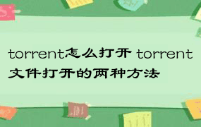 torrent怎么打开 torrent文件打开的两种方法