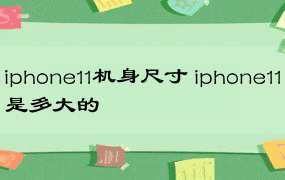 iphone11机身尺寸 iphone11是多大的