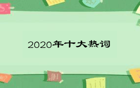 2020年十大热词