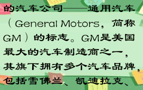 通用汽车标志是世界著名的汽车公司——通用汽车（General Motors，简称GM）的标志。GM是美国最大的汽车制造商之一，其旗下拥有多个汽车品牌，包括雪佛兰、凯迪拉克、别克、GMC等。