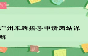 广州车牌摇号申请网站详解