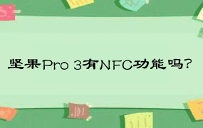 坚果Pro 3有NFC功能吗？